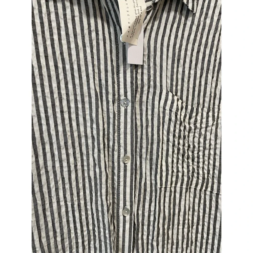 Jane and Delancey Blouse Top 2X BlueWhite Stripe Preppy Beachy Summer Cruise NWT - Picture 3 of 8